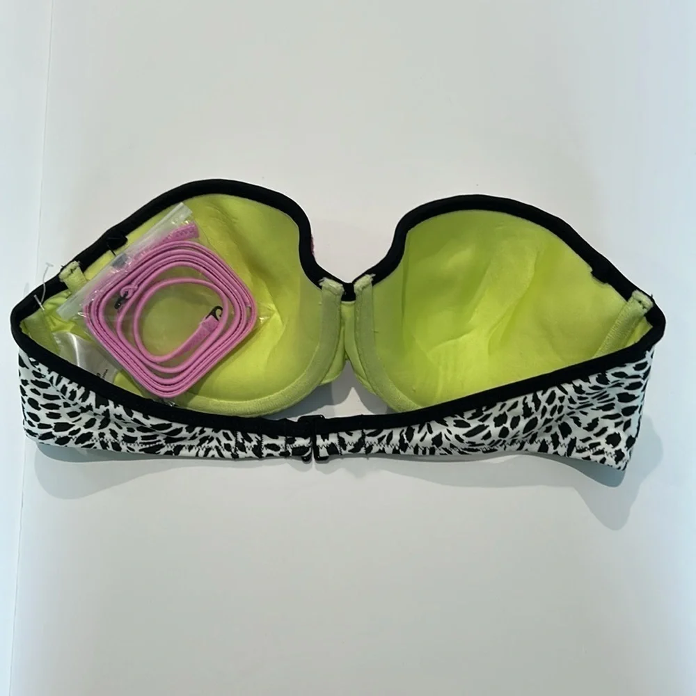 Shade & Shore animal print bikini swim top size 36B new